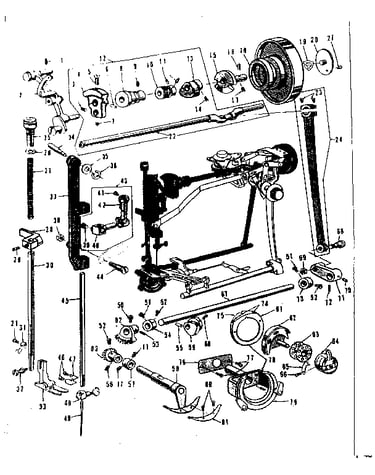Presser bar and shuttle  assembly