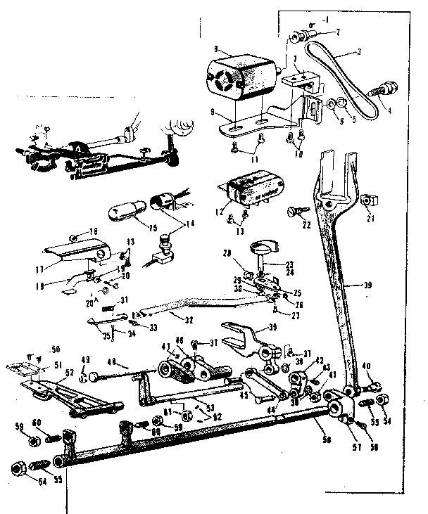 Motor and feed dog