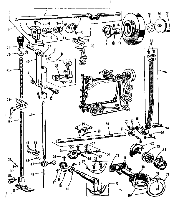 PRESSER BAR AND SHUTTLE ASSEMBLY