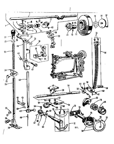 Presser bar and shuttle assembly