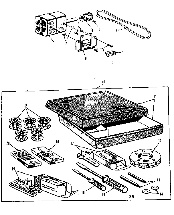 Motor and attachment parts