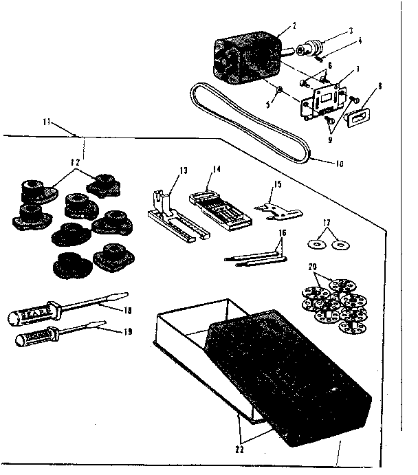 Motor and attachment parts