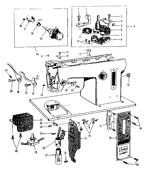 BOBBIN WINDER AND TENSION ASSEMBLY