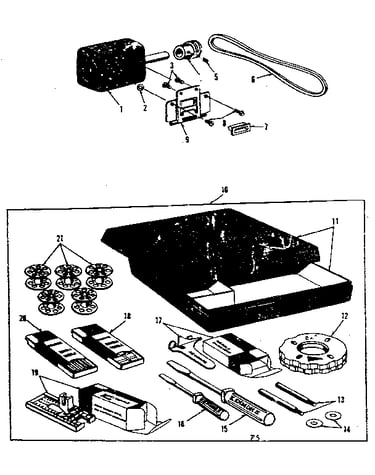 Motor and attachment parts