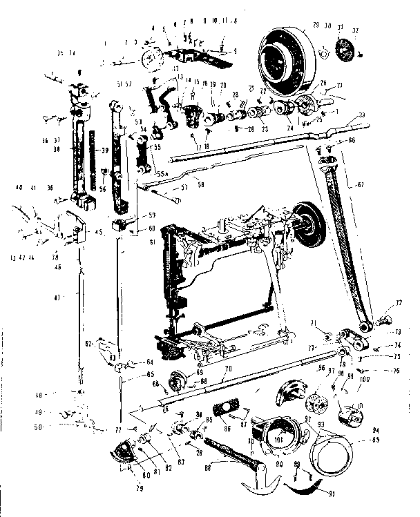 PRESSER BAR AND SHUTTLE ASSEMBLY