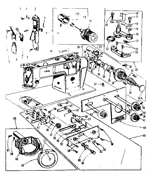 BOBBIN WINDER AND TENSION CONTROLS