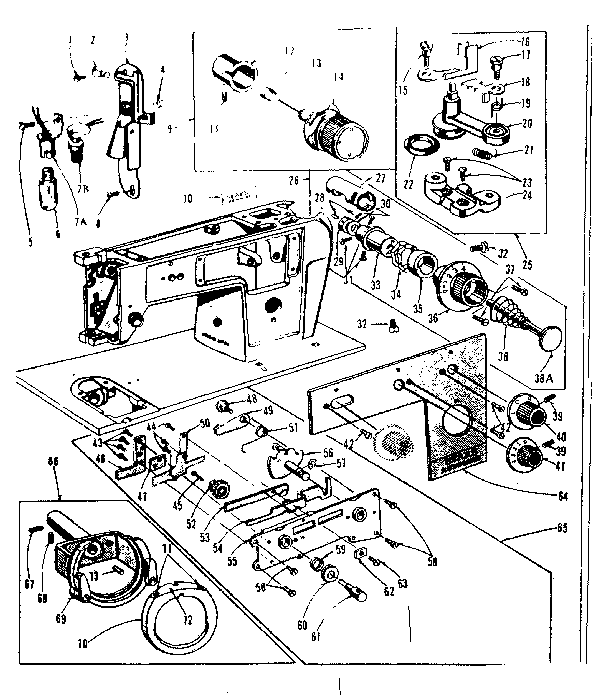 BOBBIN WINDER AND TENSION CONTROLS