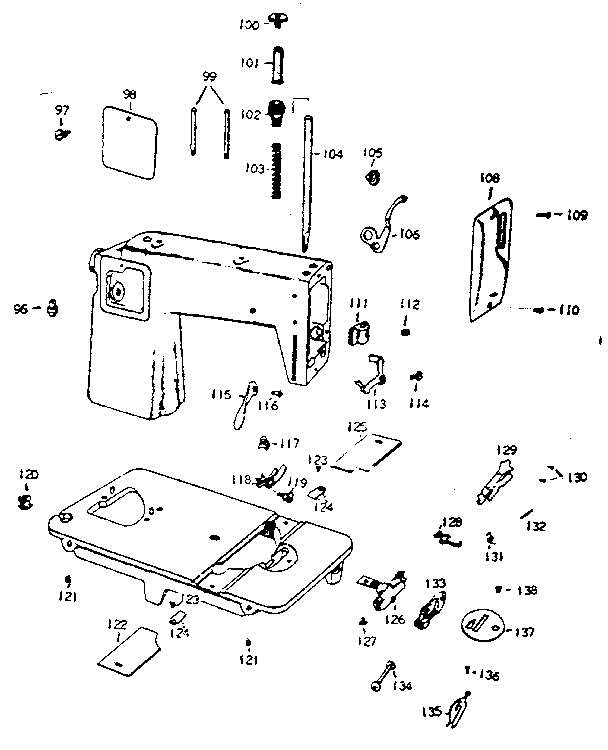 Presser bar and shuttle assembly