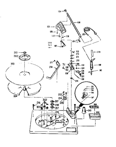 Record changer (top view)