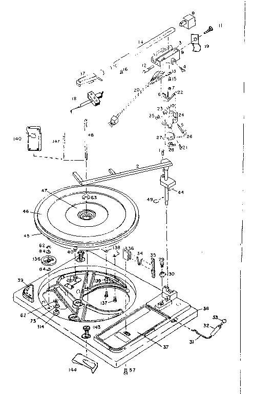 Bsr record changer (top view)