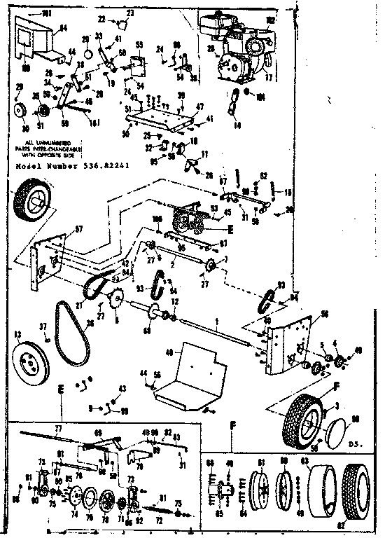 Engine and wheel assembly