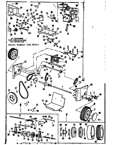Engine and wheel assembly
