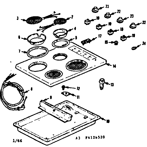 Counter top and element section
