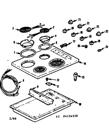Counter top and element section