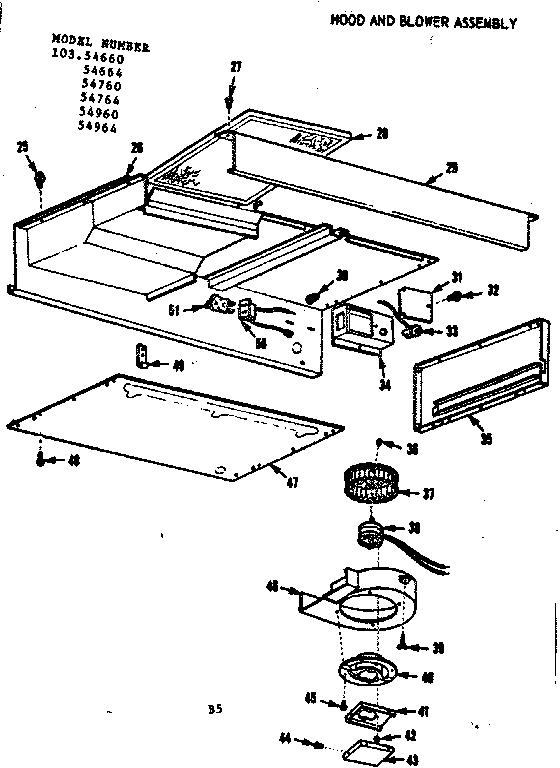 Hood and blower assembly