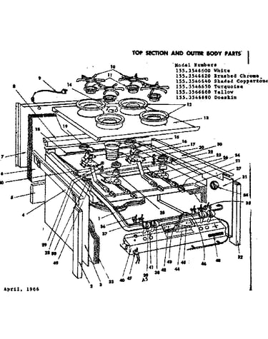 Top section and outer body parts
