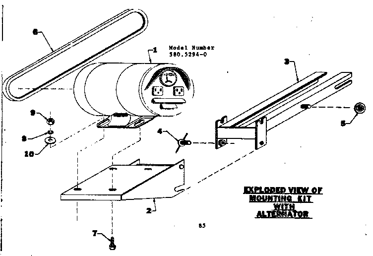 Mounting kit with alternator