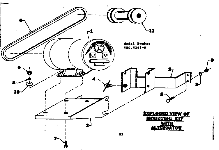 Mounting kit with alternator