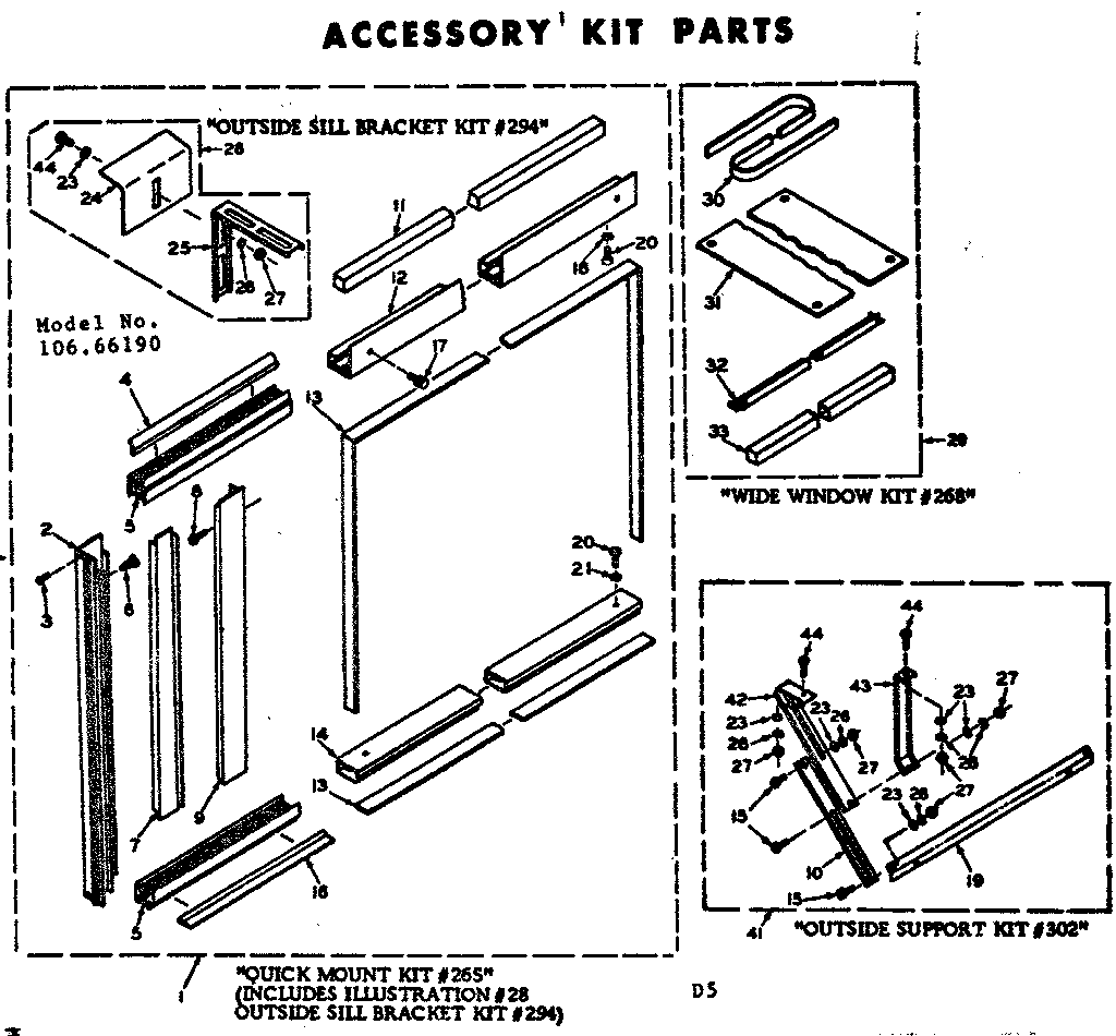 Accessory kit parts