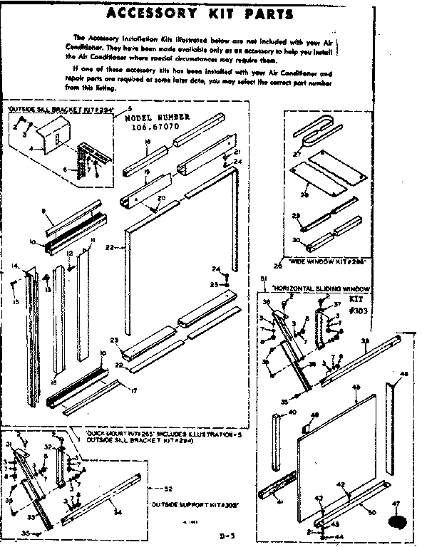 Accessory kit parts