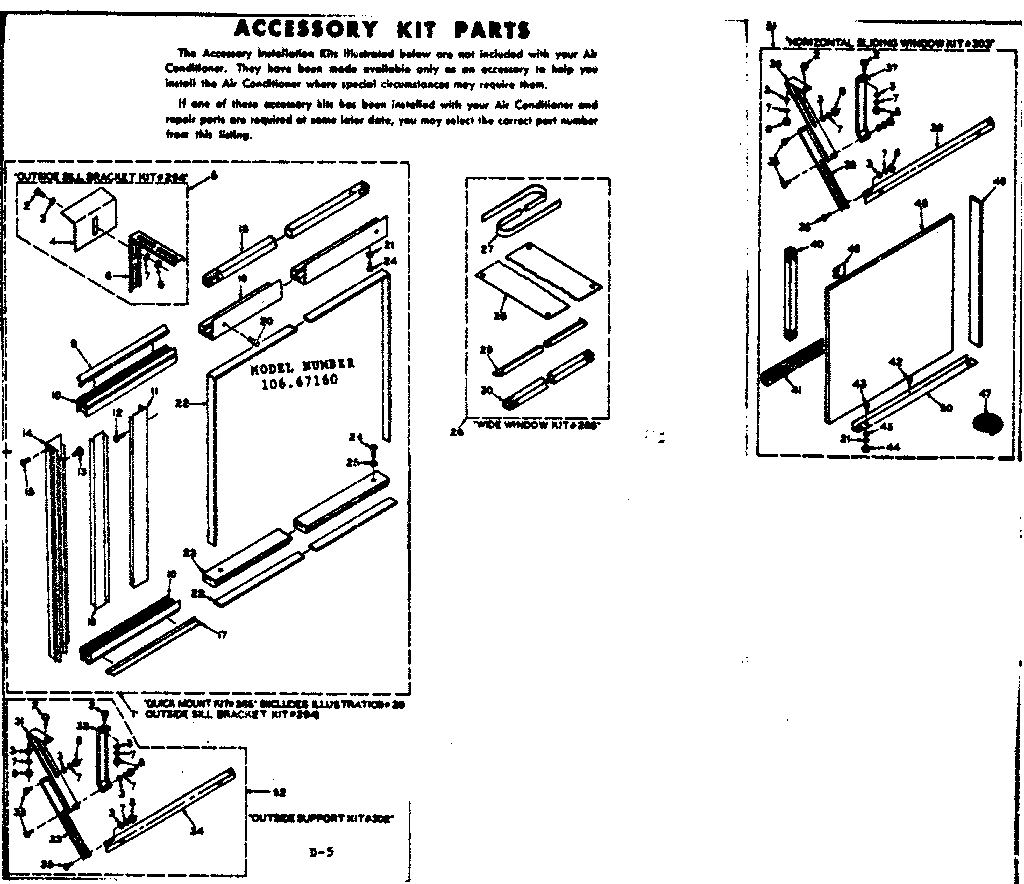 Accessory kit parts