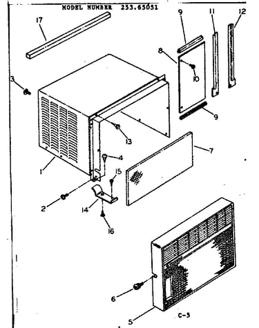 Cabinet and front parts