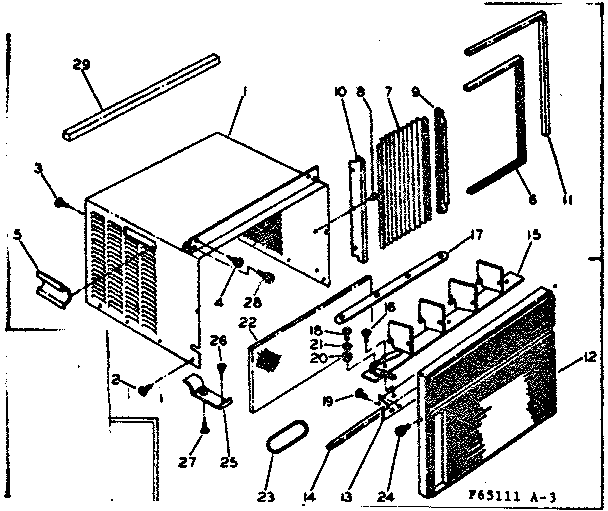 Cabinet and front parts