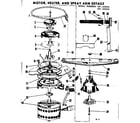 Kenmore 58765050 motor, heater and spray arm details diagram