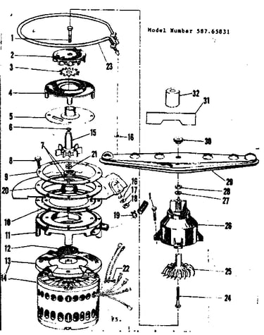 Motor, heater and spray arm details