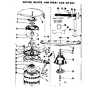 Kenmore 58765890 motor, heater and spray arm details diagram