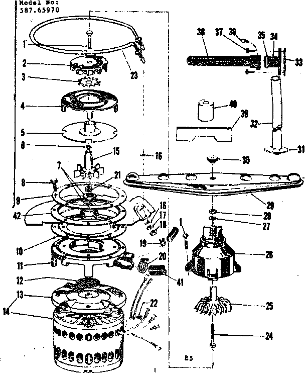 Motor, heater, and spray arm details