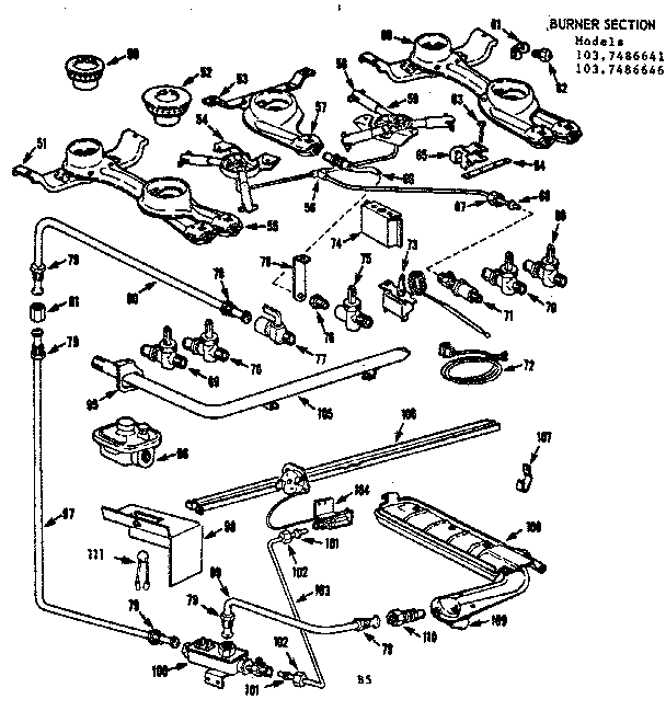Burner section