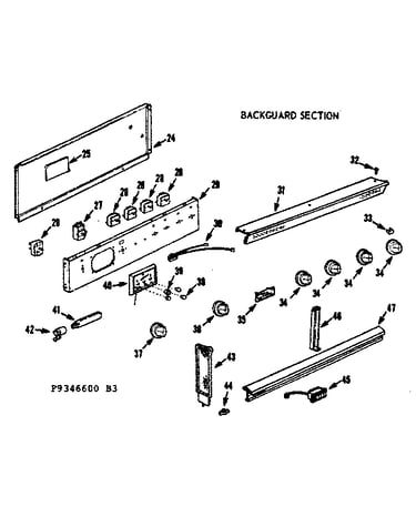 Backguard section