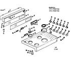 Kenmore 1039366740 backguard and maintop section diagram