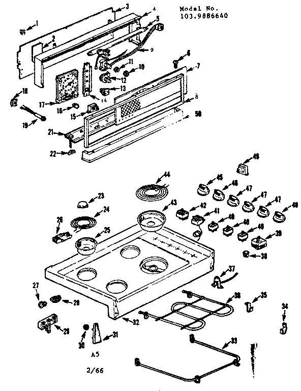 Backguard and maintop section