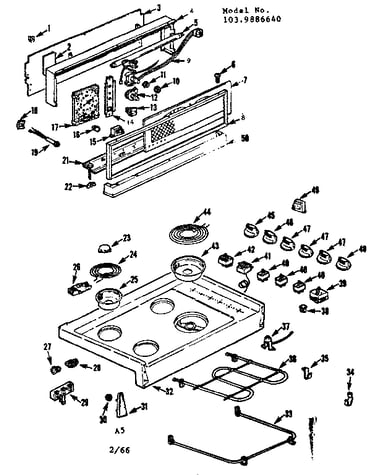 Backguard and maintop section