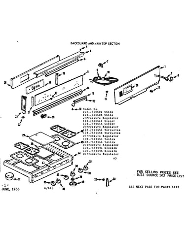 Backguard and main top section