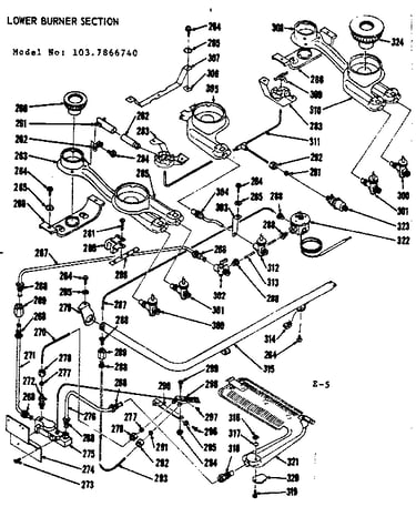 Lower burner section