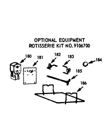 Optional equipment, rotisserie kit no. 9106700