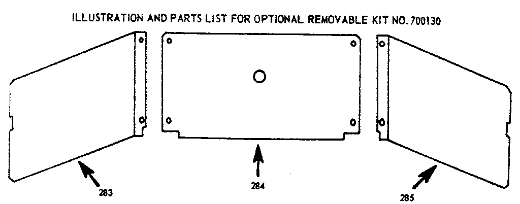 OPTIONAL REMOVABLE KIT NO. 700130