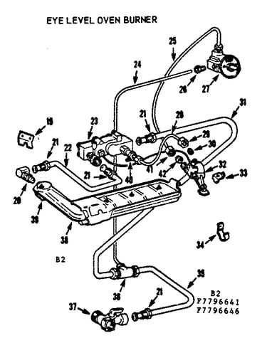 Eye level oven burner
