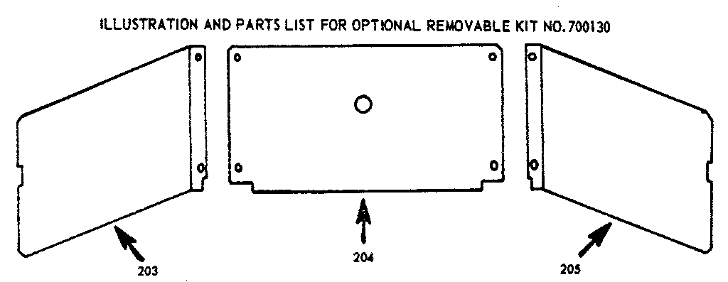 Optional removable kit no.700130