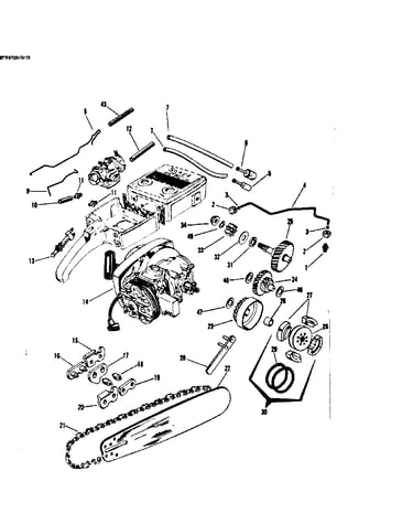 Engine/chain and guide bar