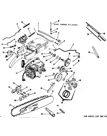 Engine chain and guide bar