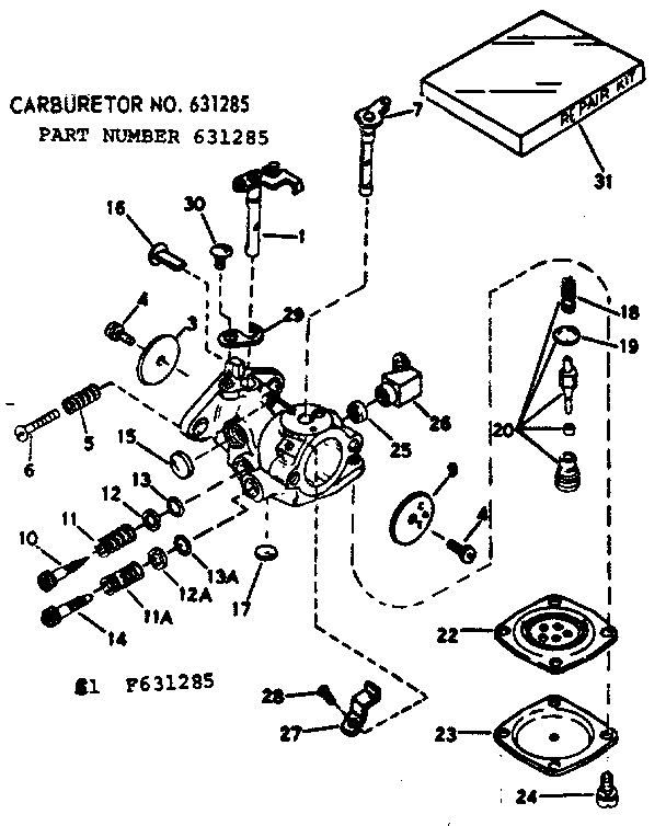 Carburetor no. 631285