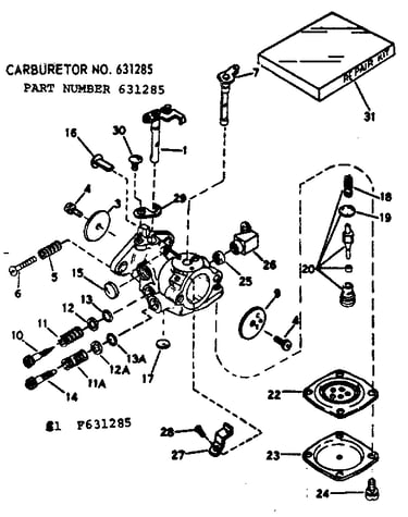 Carburetor no. 631285