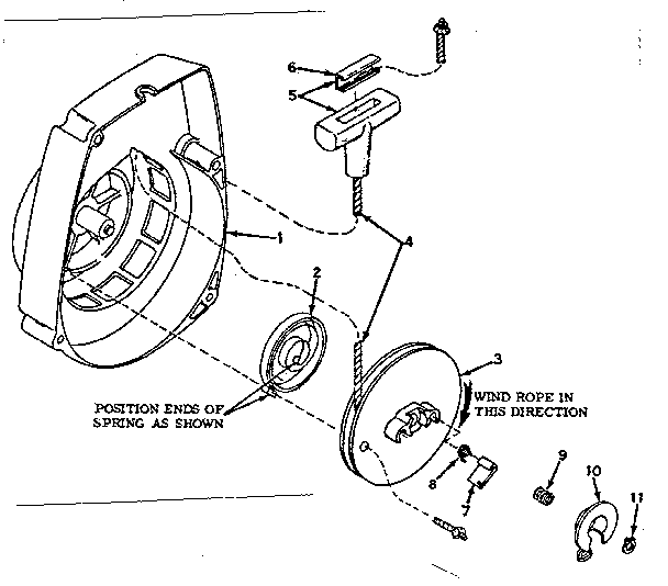 Shroud and rewind starter no. 590421