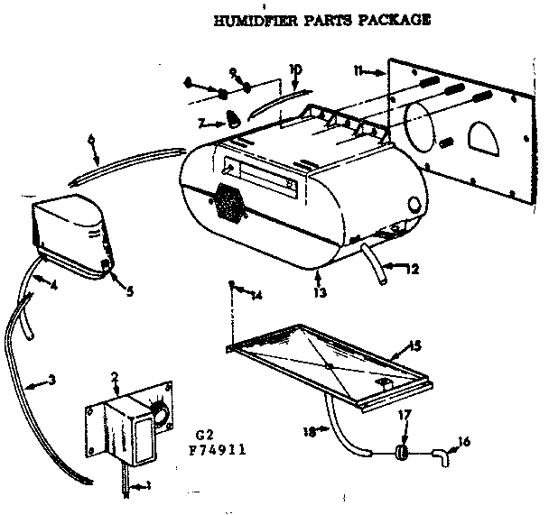 Humidfier parts package
