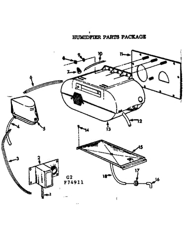 Humidfier parts package
