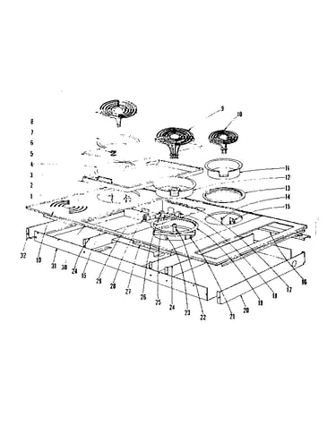 Cook top section